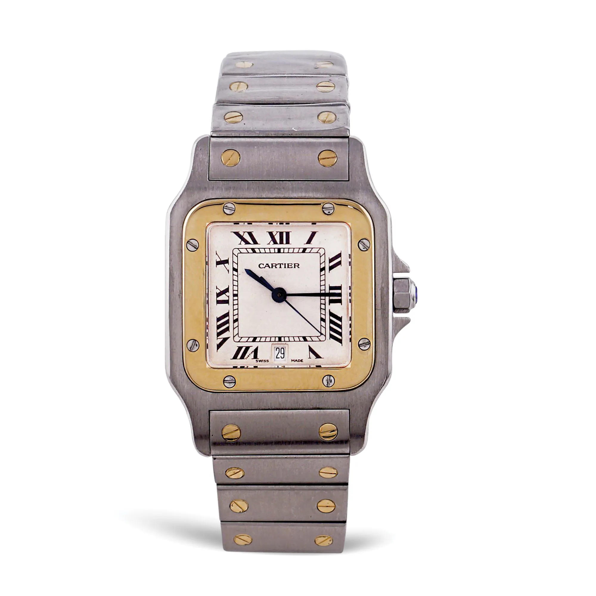 Cartier Santos 187901 28mm Yellow gold and Stainless steel White