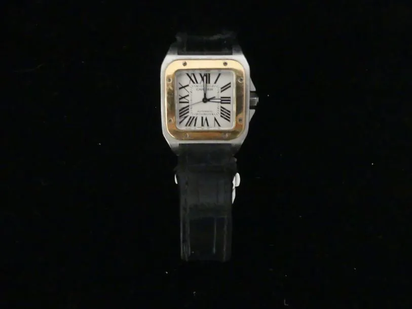 Cartier Santos 2878 Yellow gold and stainless steel White