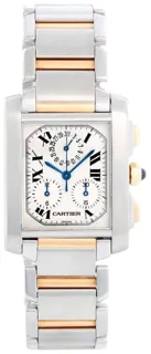 Cartier Tank Française 2303 Yellow gold and Stainless steel White