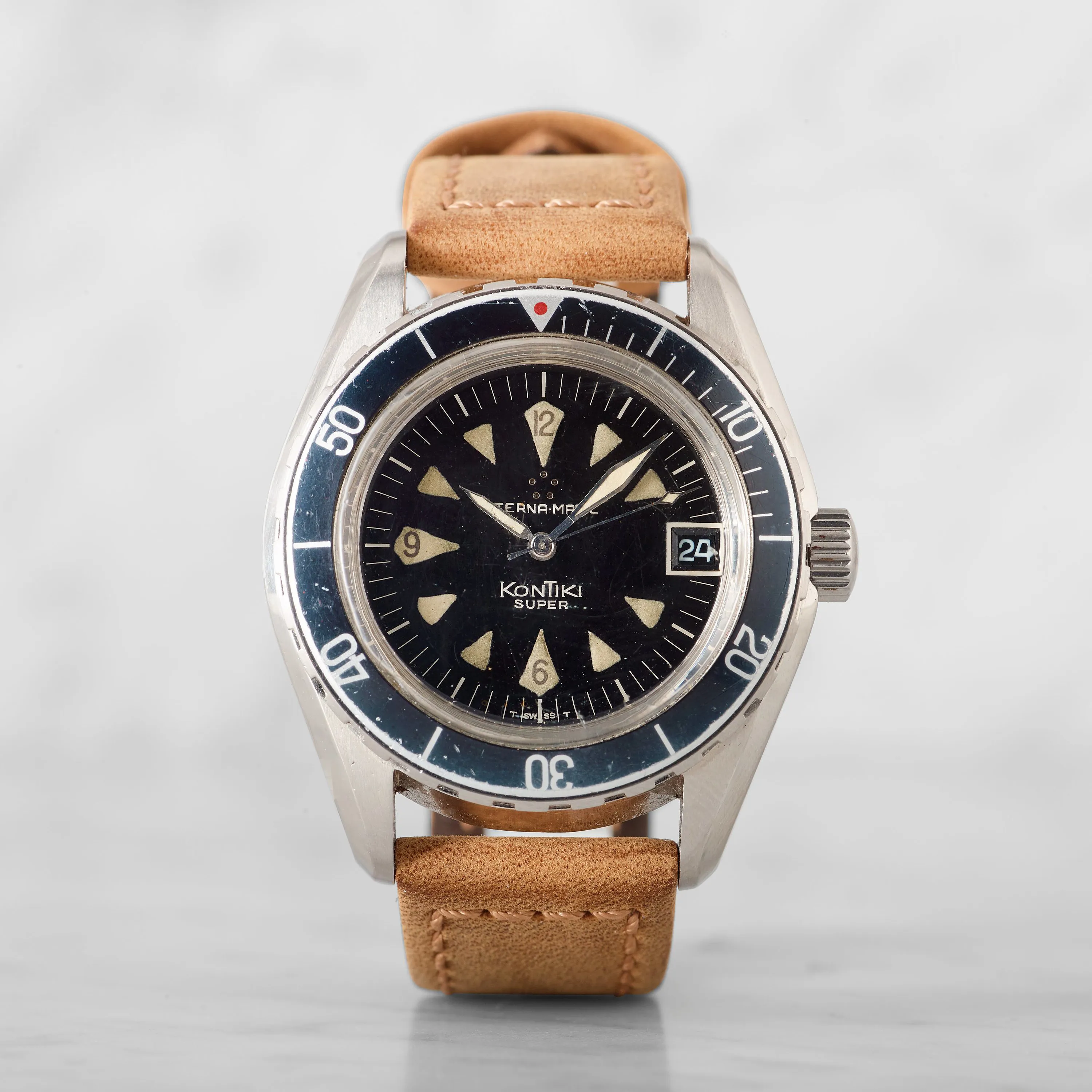 Eterna Super Kontiki 130 FTP-3 40mm Stainless steel Black