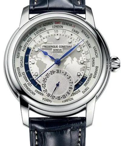 Frédérique Constant Manufacture Worldtimer FC718WM4H6 42mm Stainless steel Silver