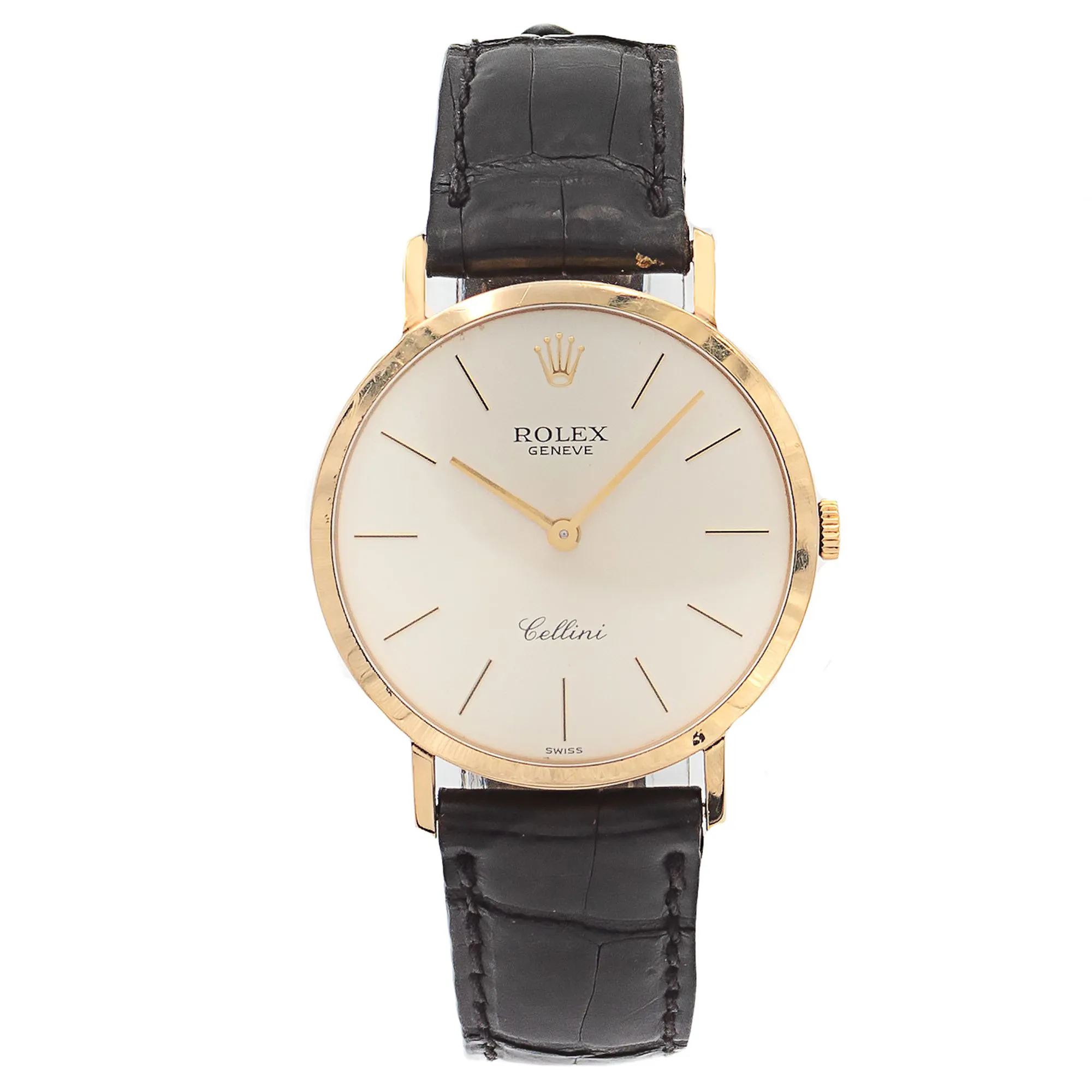 Rolex Cellini 4113 32mm Yellow gold Silver