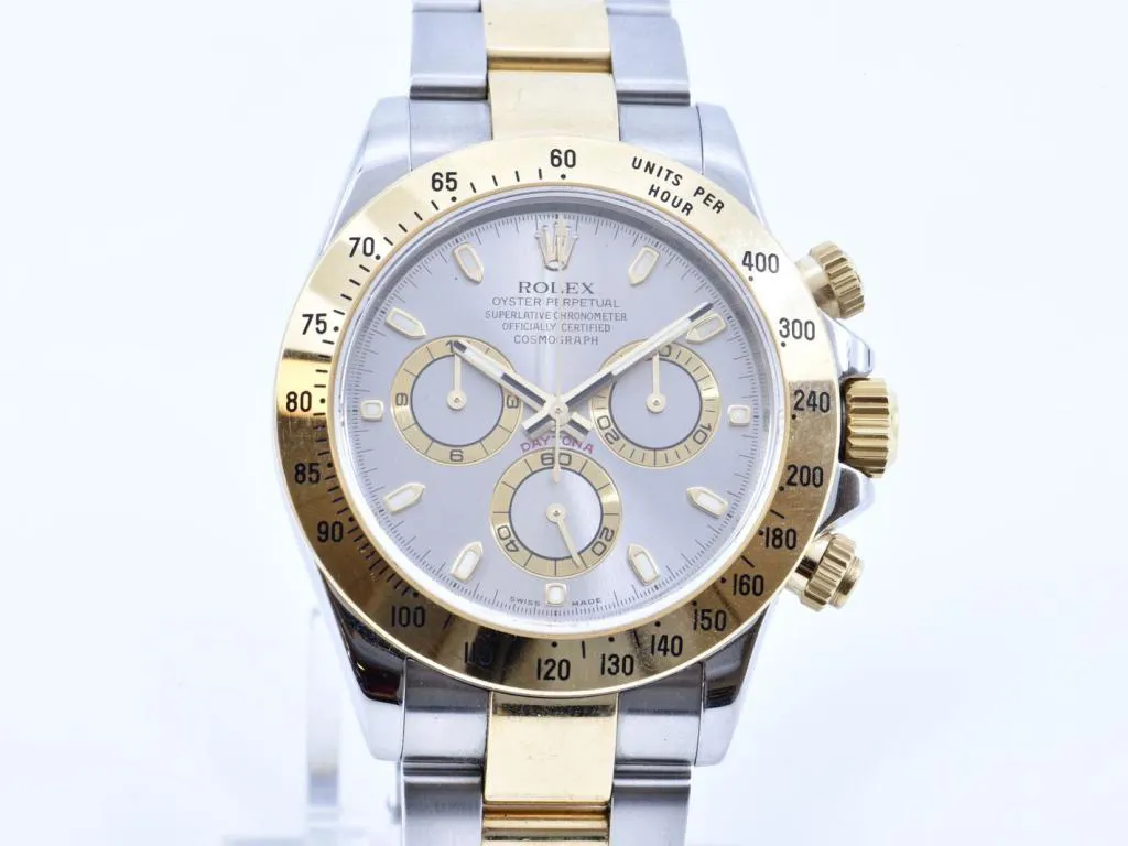 Rolex Daytona 116523 40mm Yellow gold and stainless steel Silver