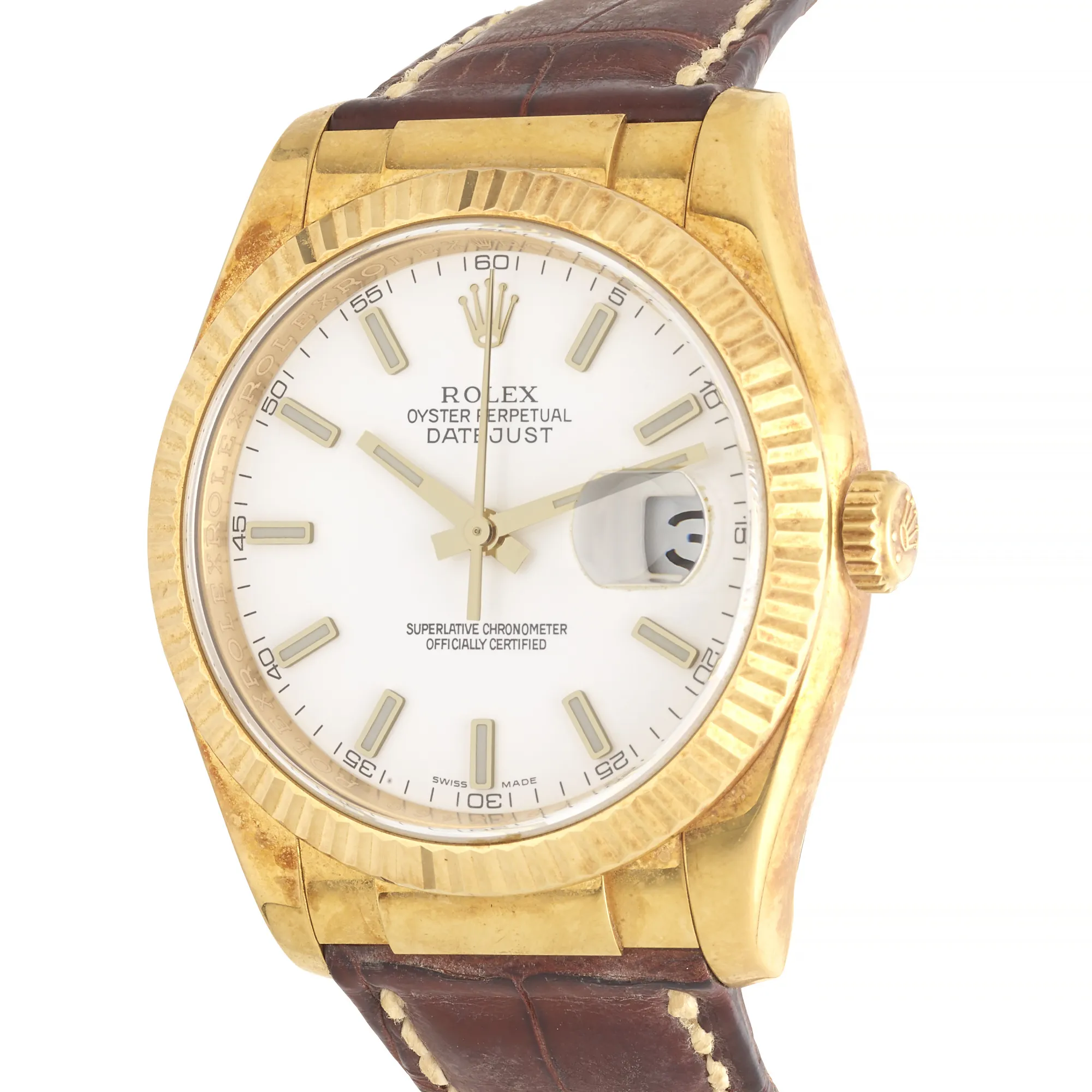 Rolex Datejust 116138 36mm Yellow gold White 1