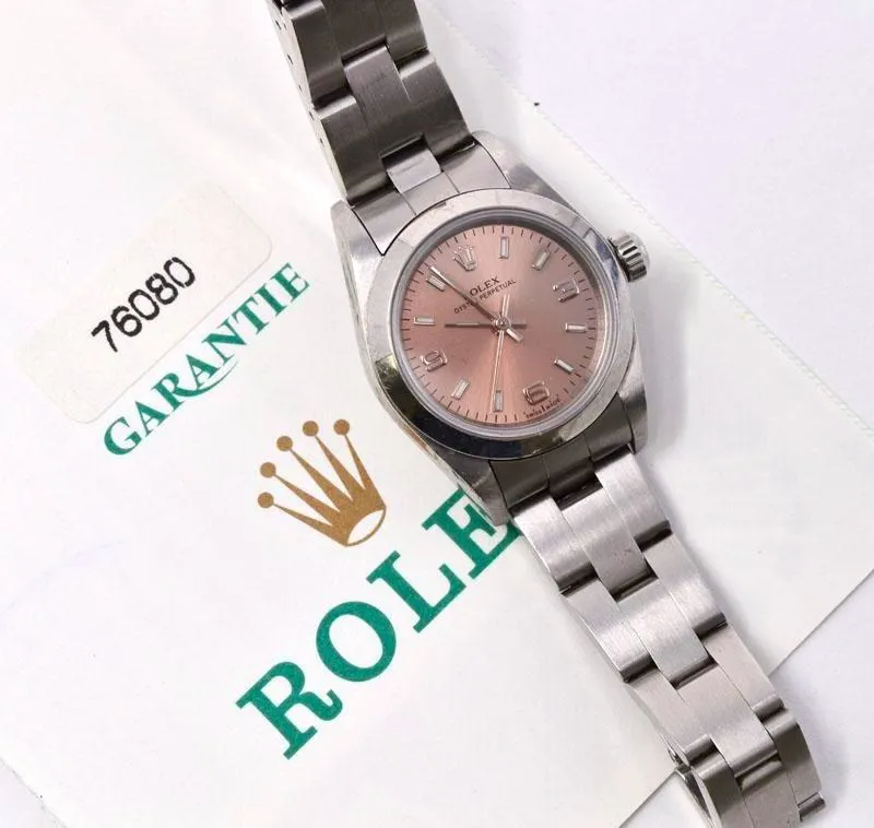 Rolex Oyster Perpetual 76080 24mm Stainless steel Salmon