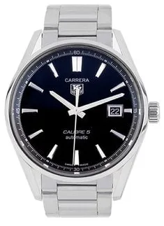 TAG Heuer Carrera Calibre 5 WAR211A.BA0782 39mm Stainless steel Black