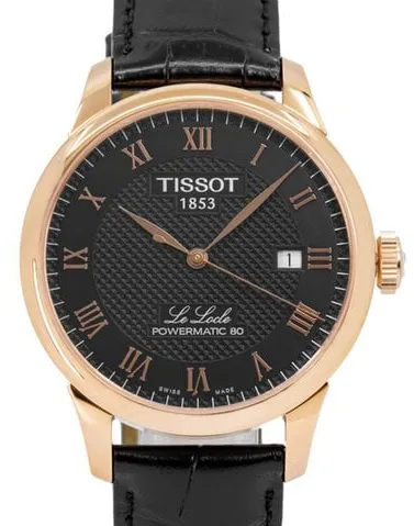 Tissot Le Locle T0064073605300 39.5mm Yellow gold and Stainless steel Black