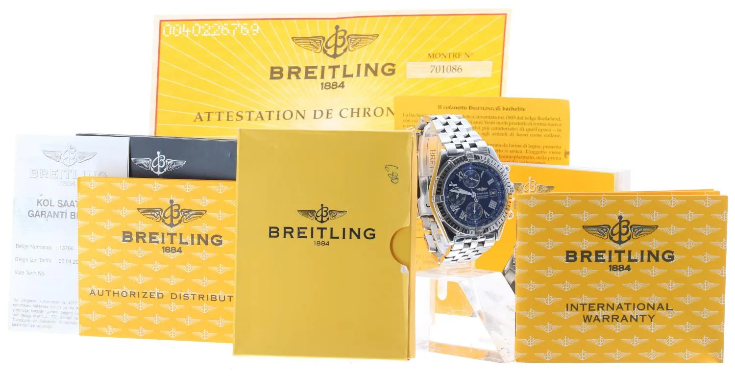 Breitling Crosswind A13355 42mm Stainless steel Blue
