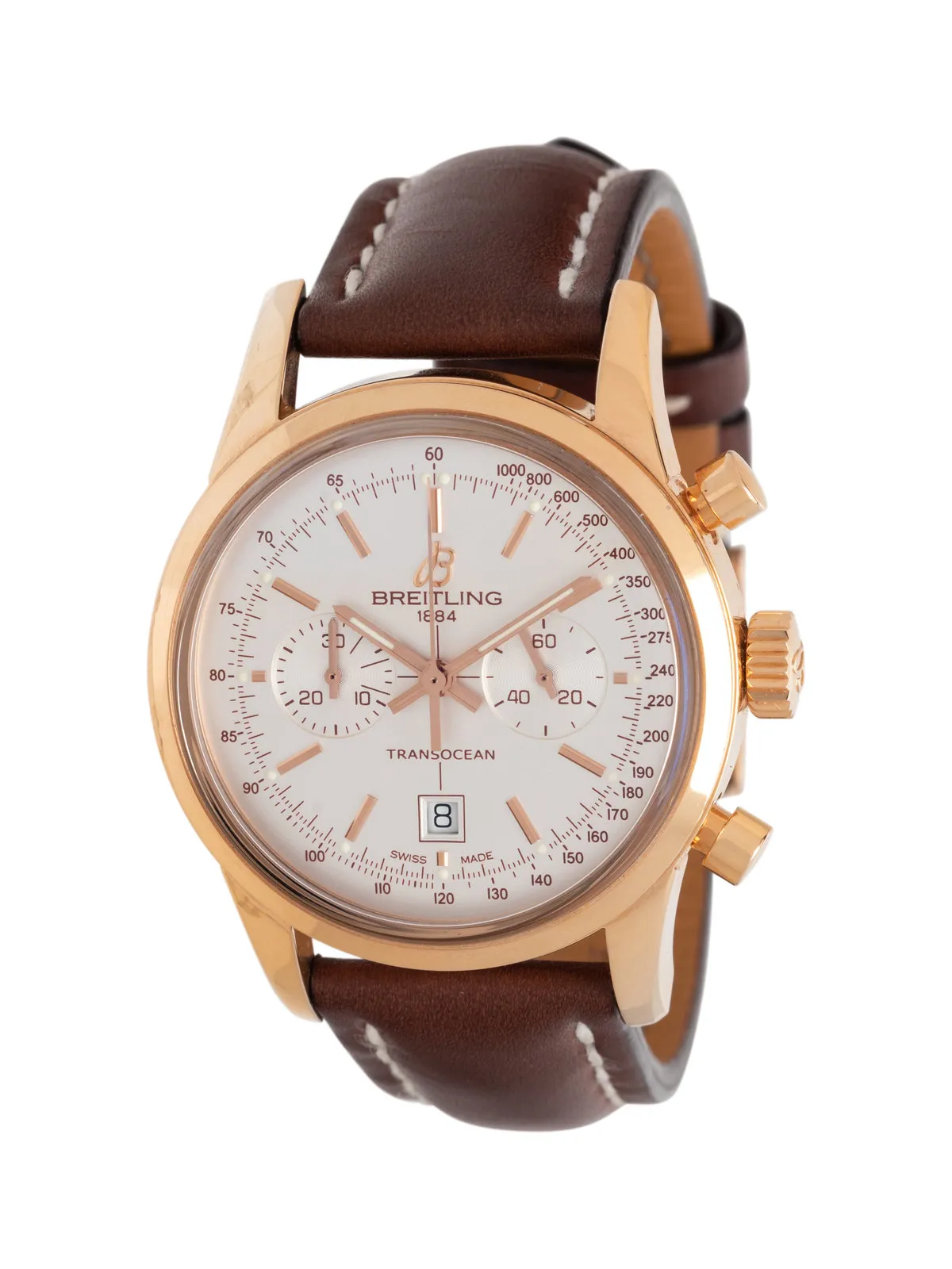 Breitling Transocean R41310 38mm Rose gold Silver