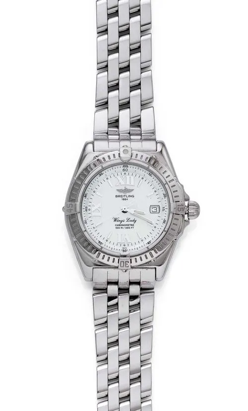 Breitling Wings Lady A67350 30mm Stainless steel White and Mother-of-pearl