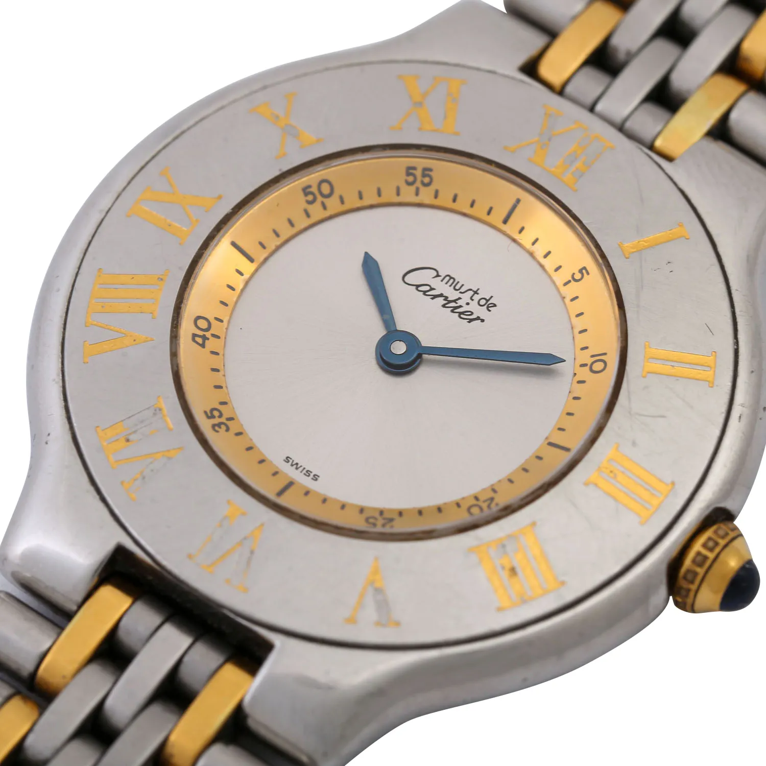 Cartier Must 21 1330 31mm Yellow gold and stainless steel Silver 4