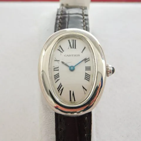 Cartier Baignoire 1955 22mm White gold White