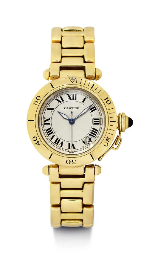 Cartier Pasha 1035 36mm Yellow gold Silver