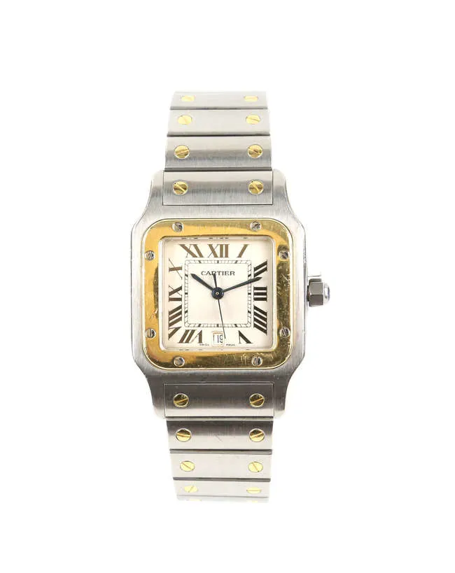 Cartier Santos 1566 Yellow gold and Stainless steel White