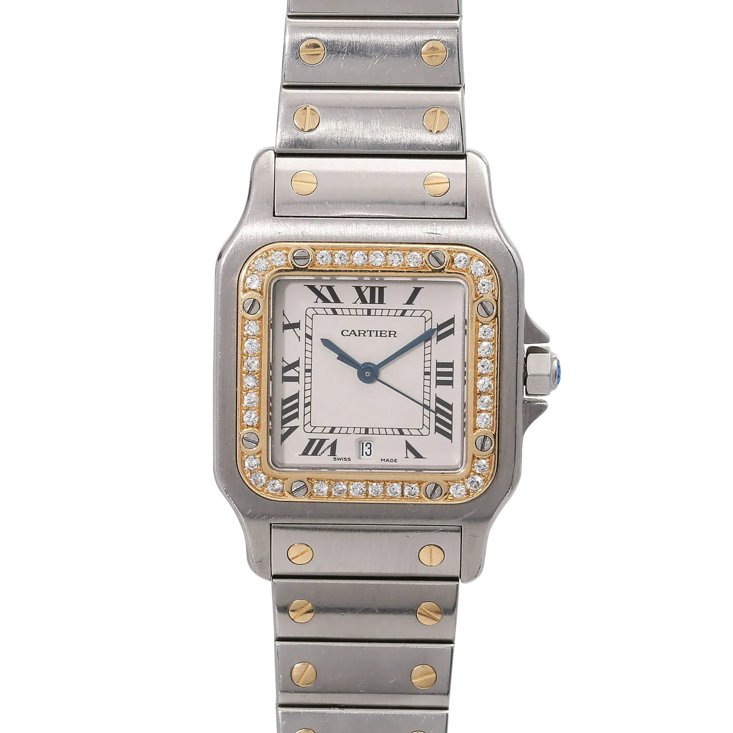 Cartier Santos 187901 29mm Yellow gold and Stainless steel White