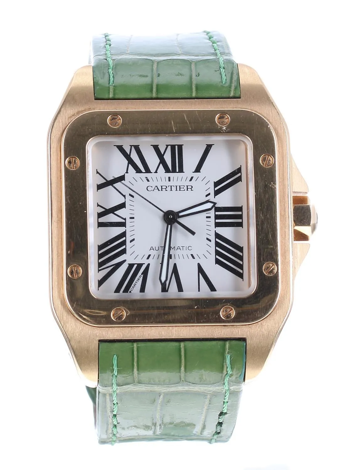 Cartier Santos 100 2792 41mm Yellow gold Silver