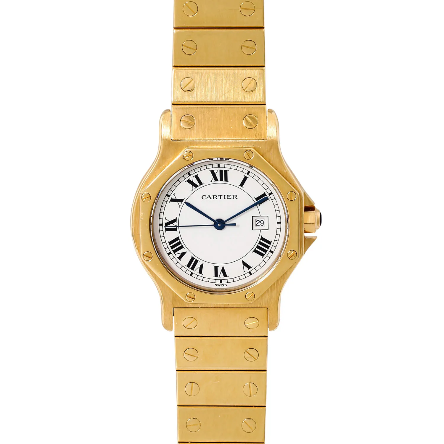 Cartier Santos 2965 30mm Yellow gold White