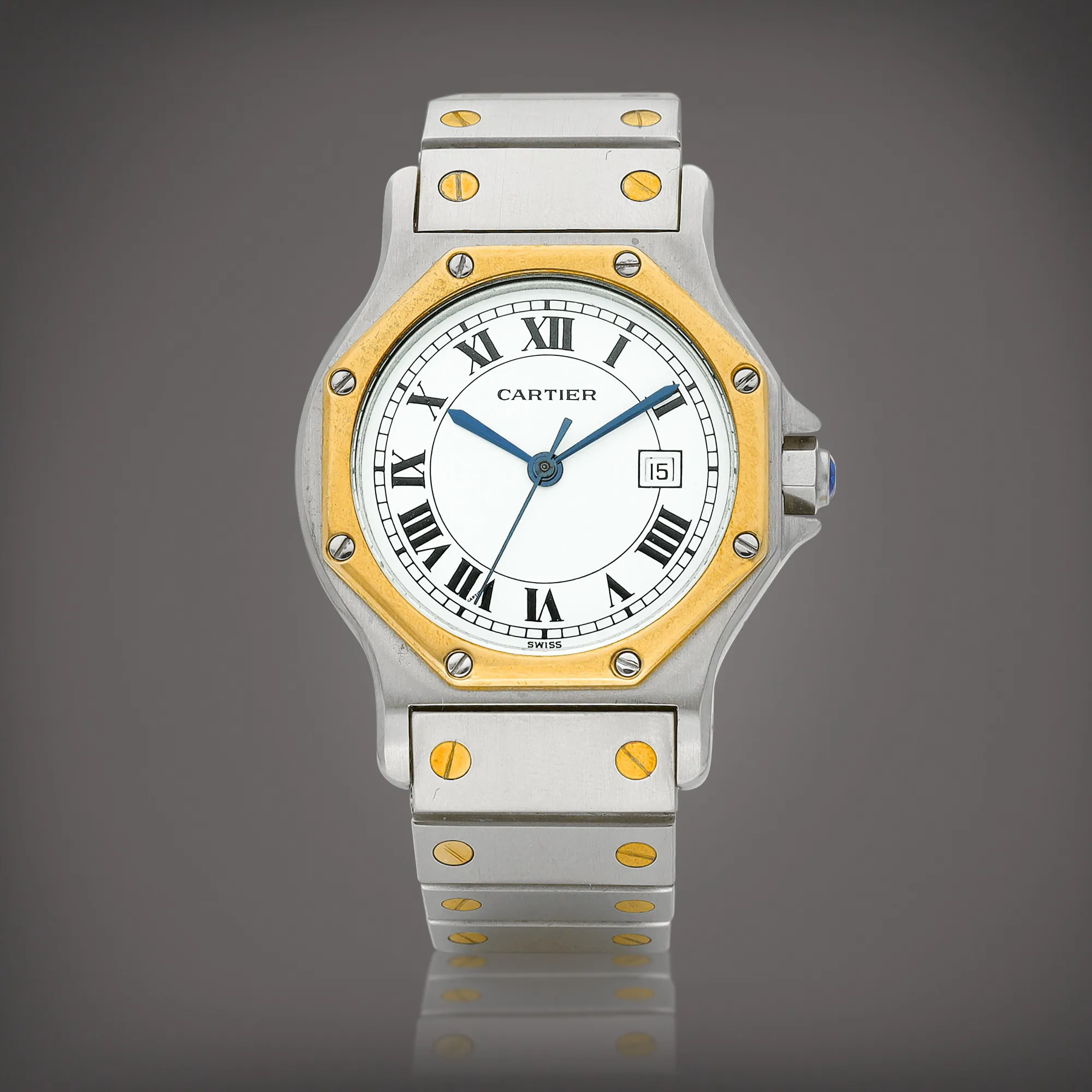 Cartier Santos 2966 30mm Yellow gold White