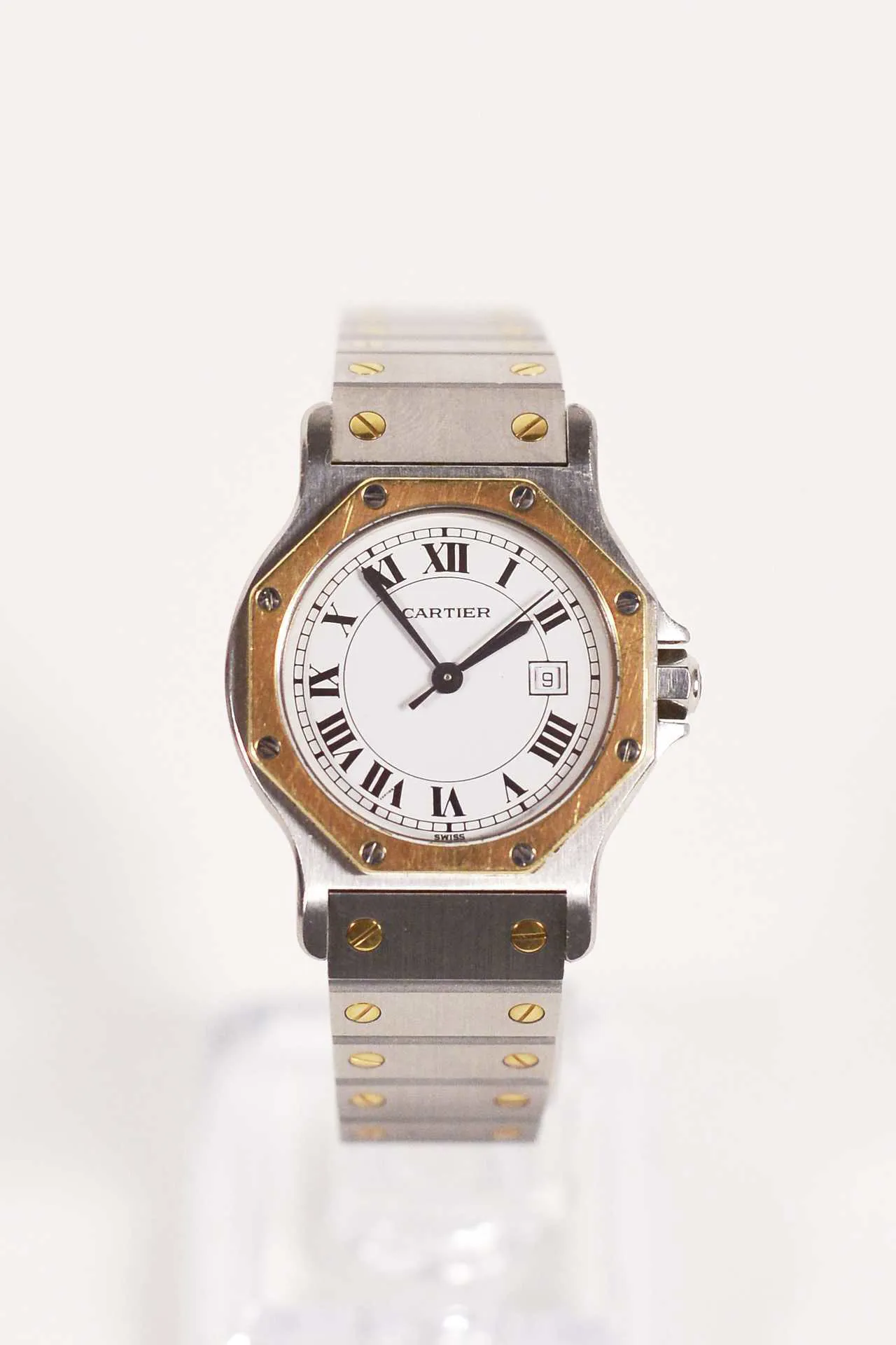 Cartier Santos 2966 30mm Yellow gold and Stainless steel White