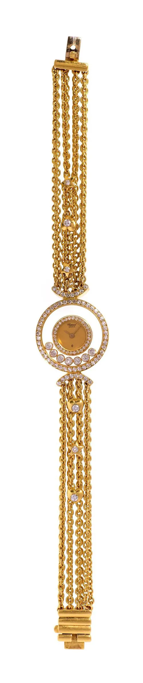 Chopard Happy Diamonds 4066 23mm Yellow gold and diamond-set Champagne