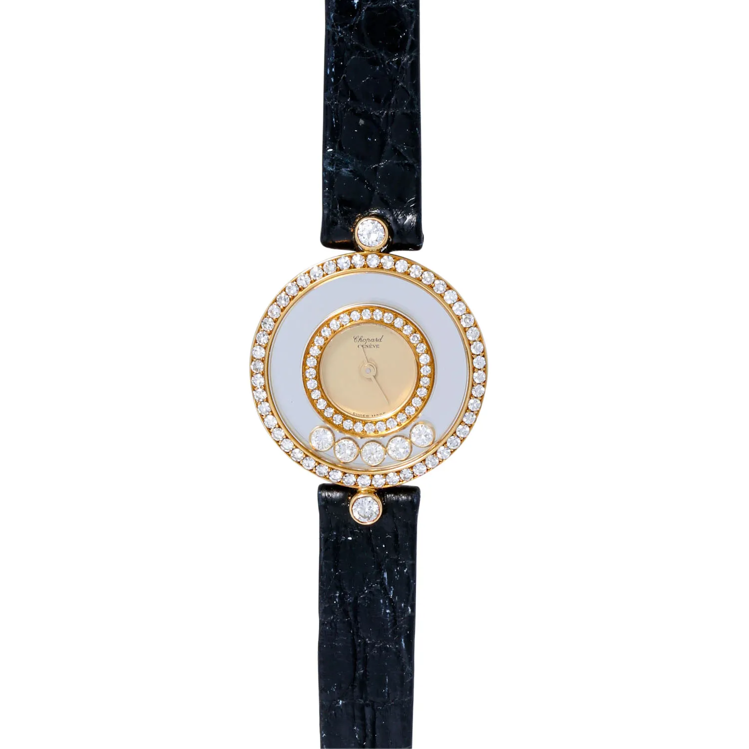 Chopard Happy Diamonds 4097 24mm Yellow gold Champagne