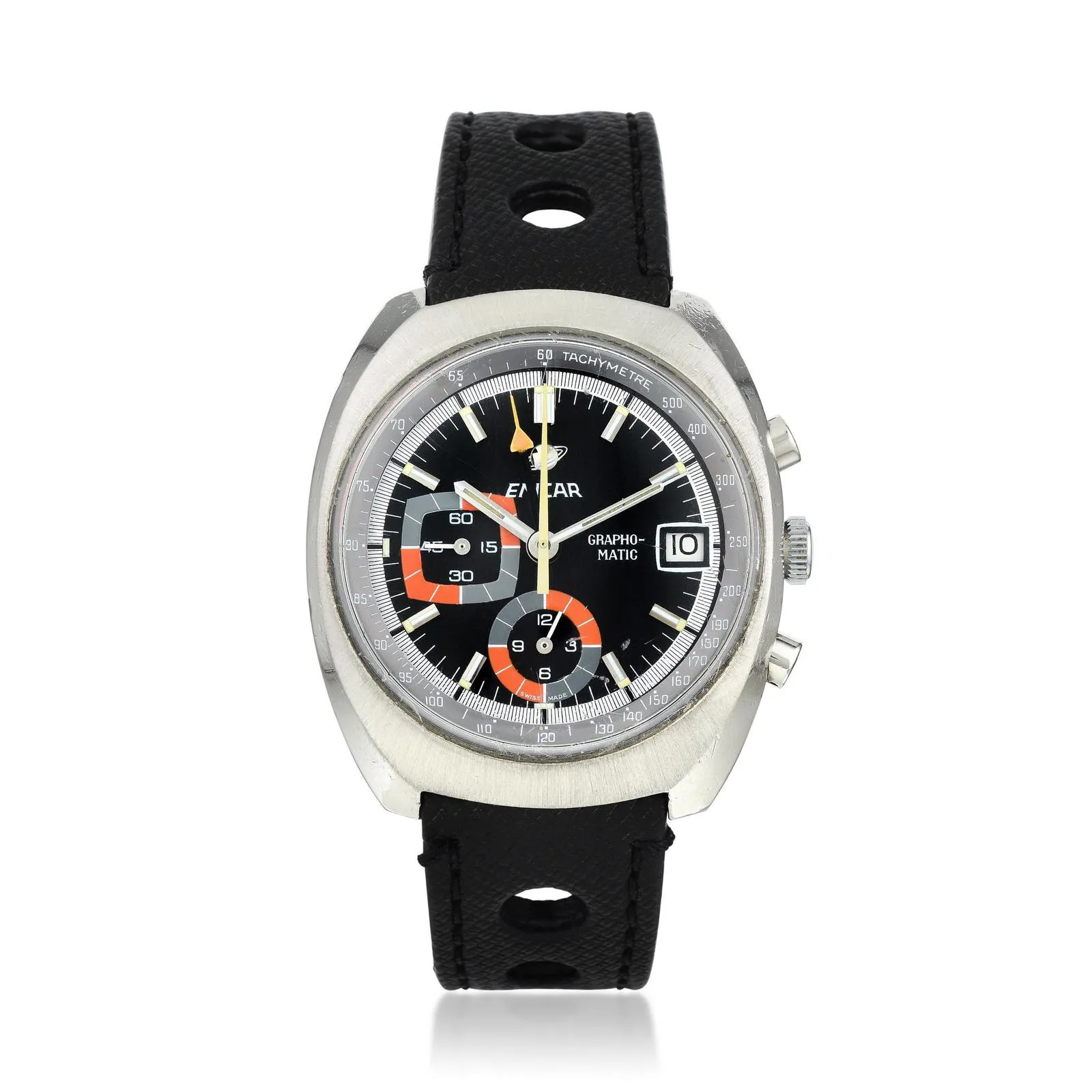 Enicar Grapho-Matic 39mm Stainless steel Black