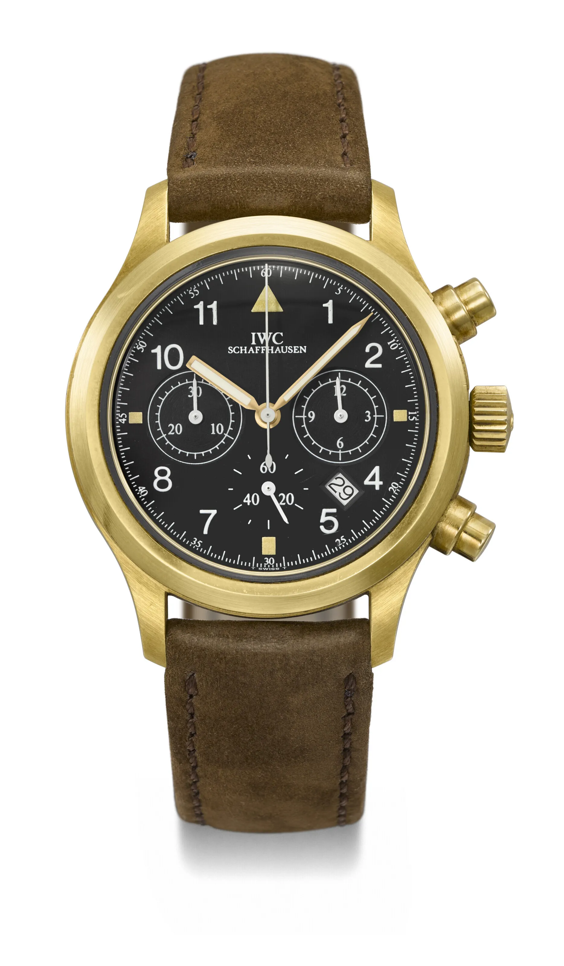 IWC Chronograph IW3741 36.5mm Yellow gold Black