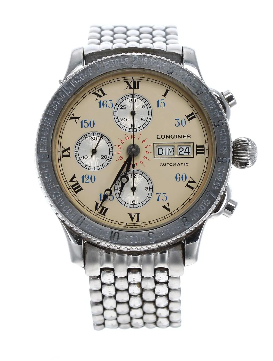 Longines Lindbergh Hour Angle 674-5232 42mm Stainless steel Cream
