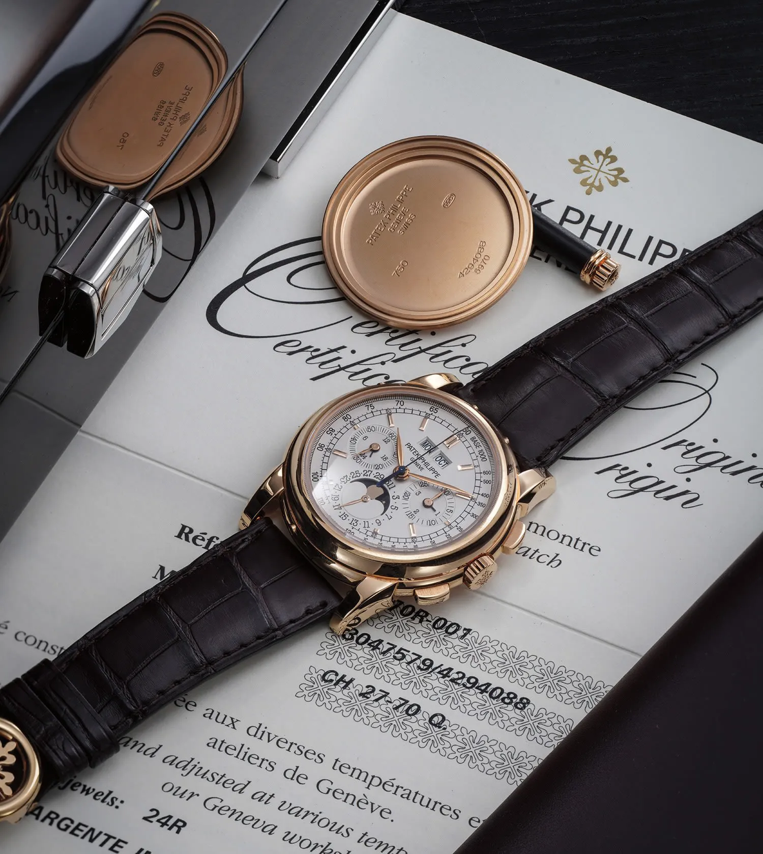 Patek Philippe Perpetual Calendar Chronograph 5970R-001 40mm Rose gold Silver 1