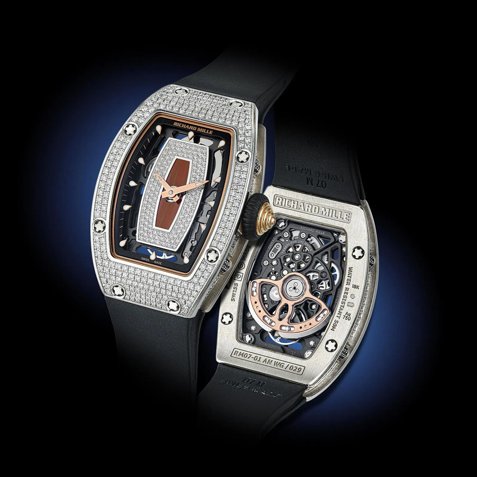 Richard Mille RM 07 31mm White gold Skeletonized