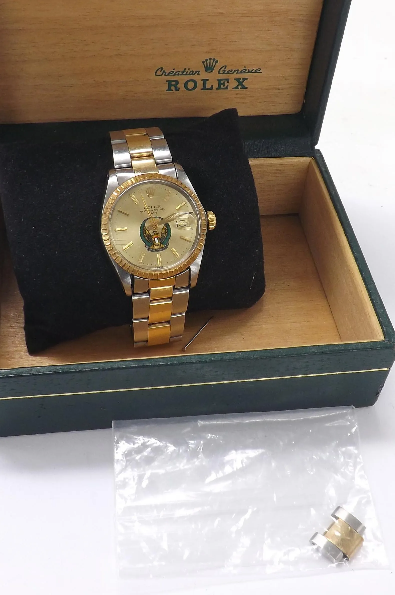 Rolex Oyster Perpetual Date 1505 34mm Yellow gold and Stainless steel Champagne