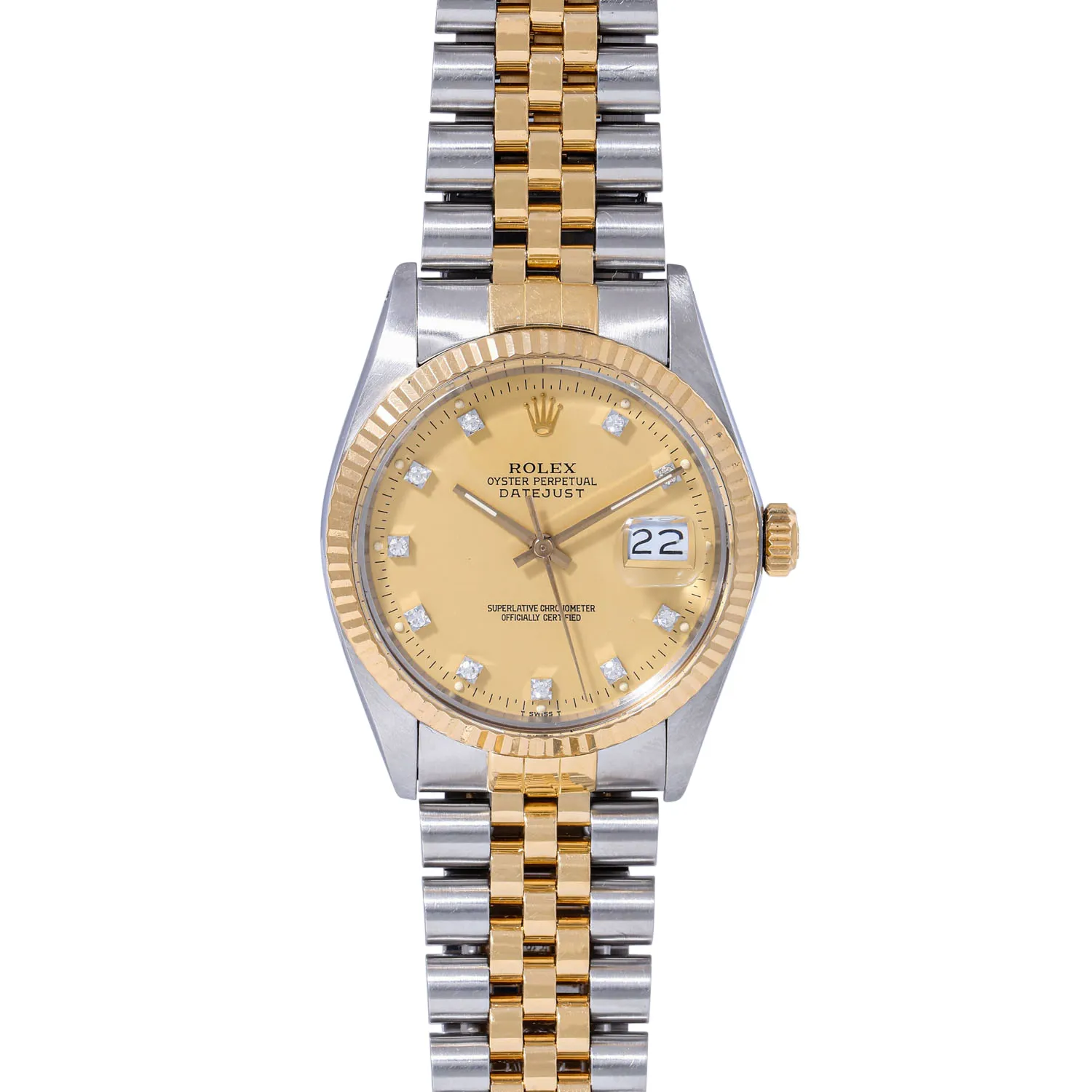 Rolex Datejust 36 16013 36mm Yellow gold and stainless steel Champagne