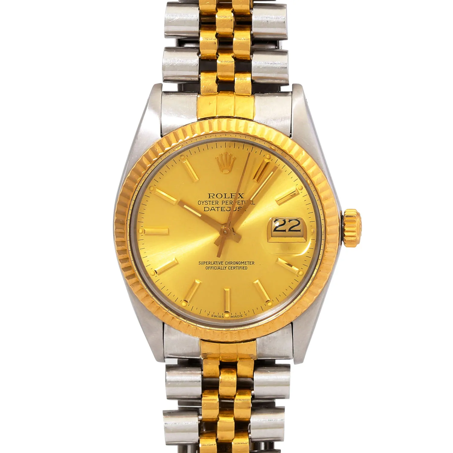 Rolex Datejust 36 16013 36mm Yellow gold and stainless steel Champagne