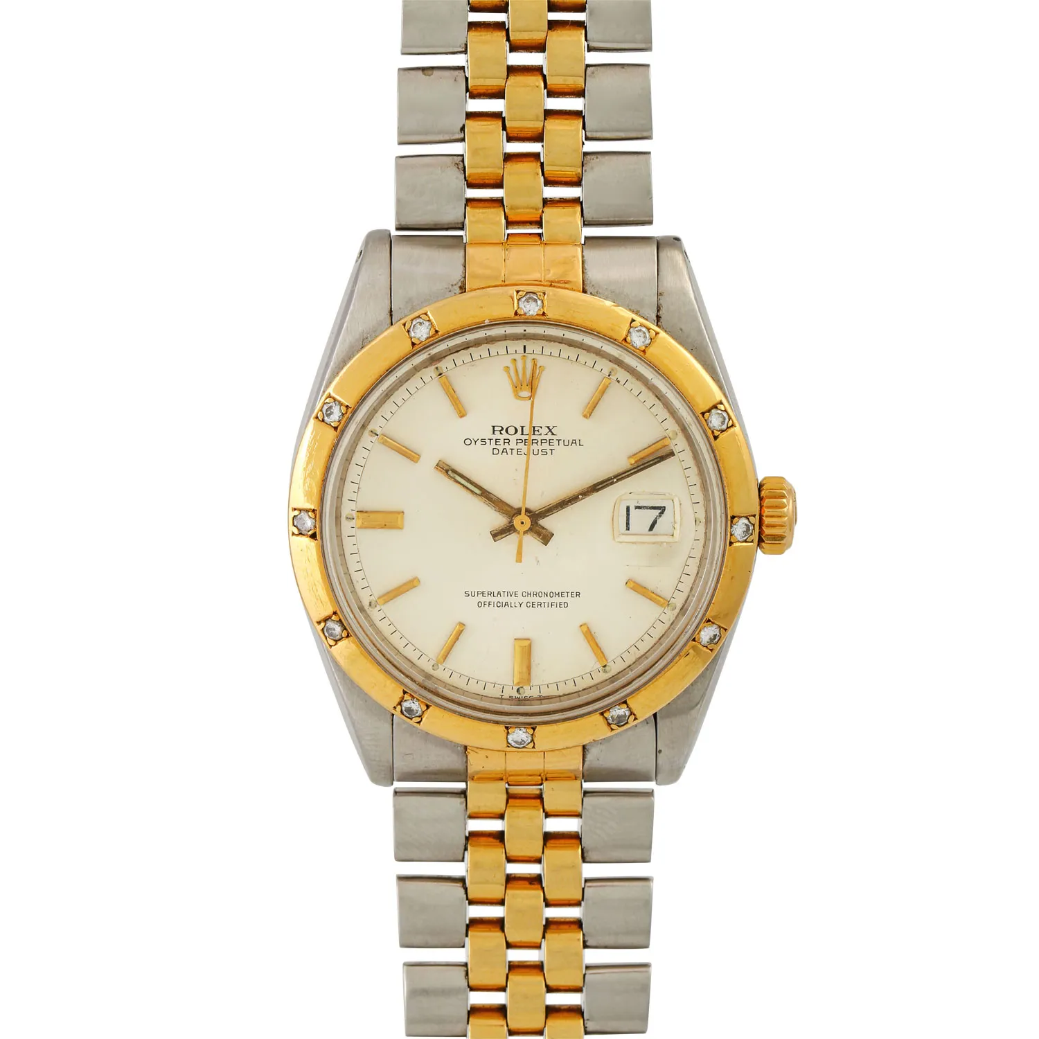 Rolex Datejust 1603 36mm Yellow gold and stainless steel Silver
