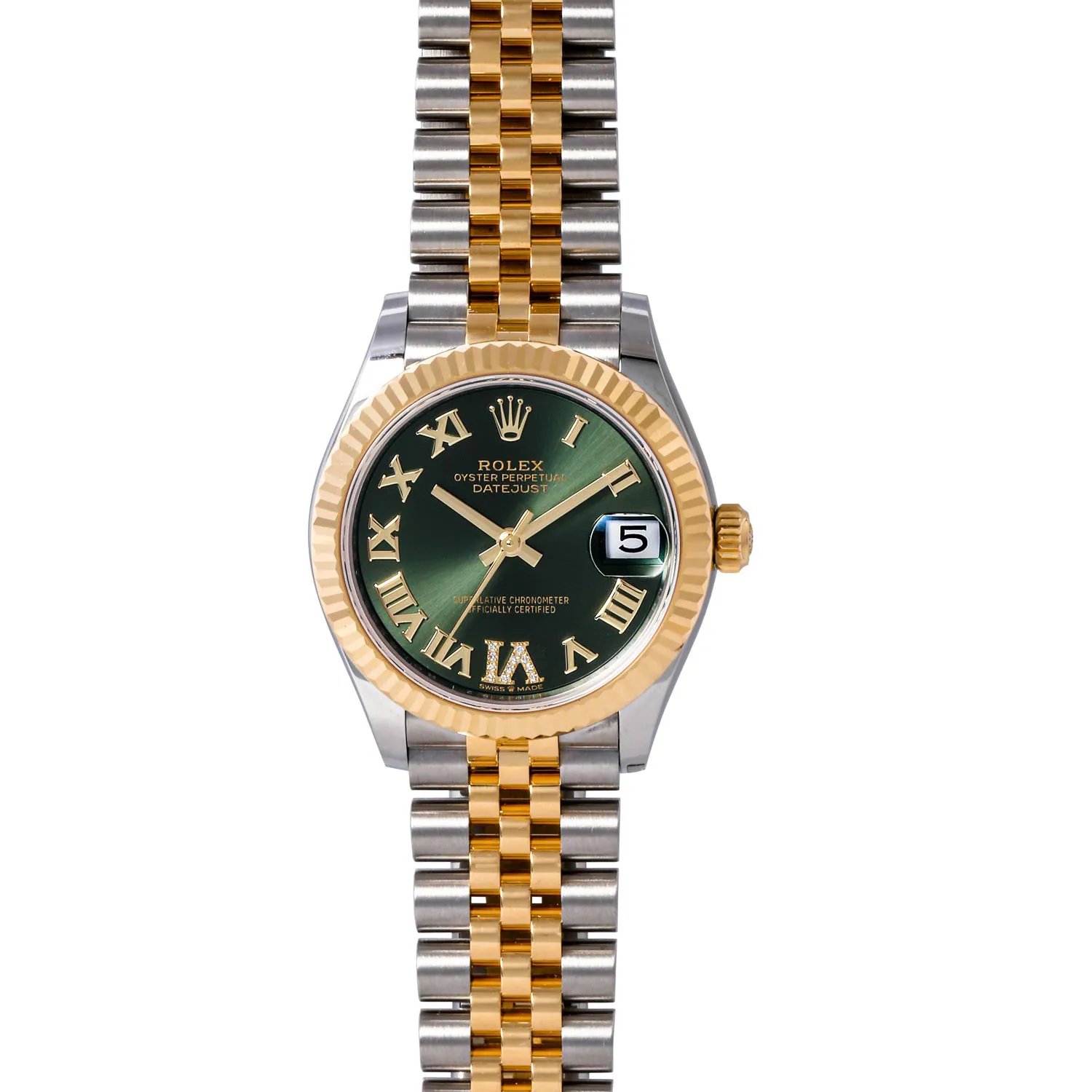 Rolex Datejust 31 278273-0015 31mm Yellow gold and Oystersteel Green