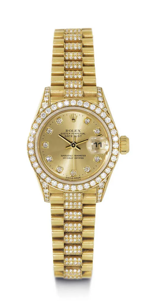 Rolex Lady-Datejust 69158 26mm Yellow gold Champagne