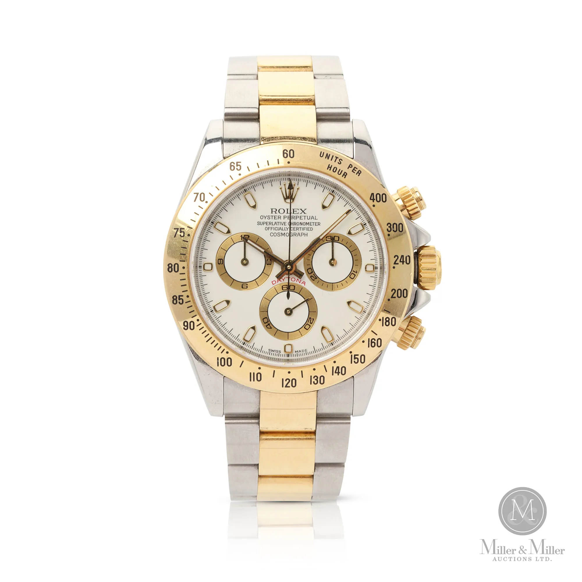 Rolex Daytona 116523 38mm Yellow gold and stainless steel White