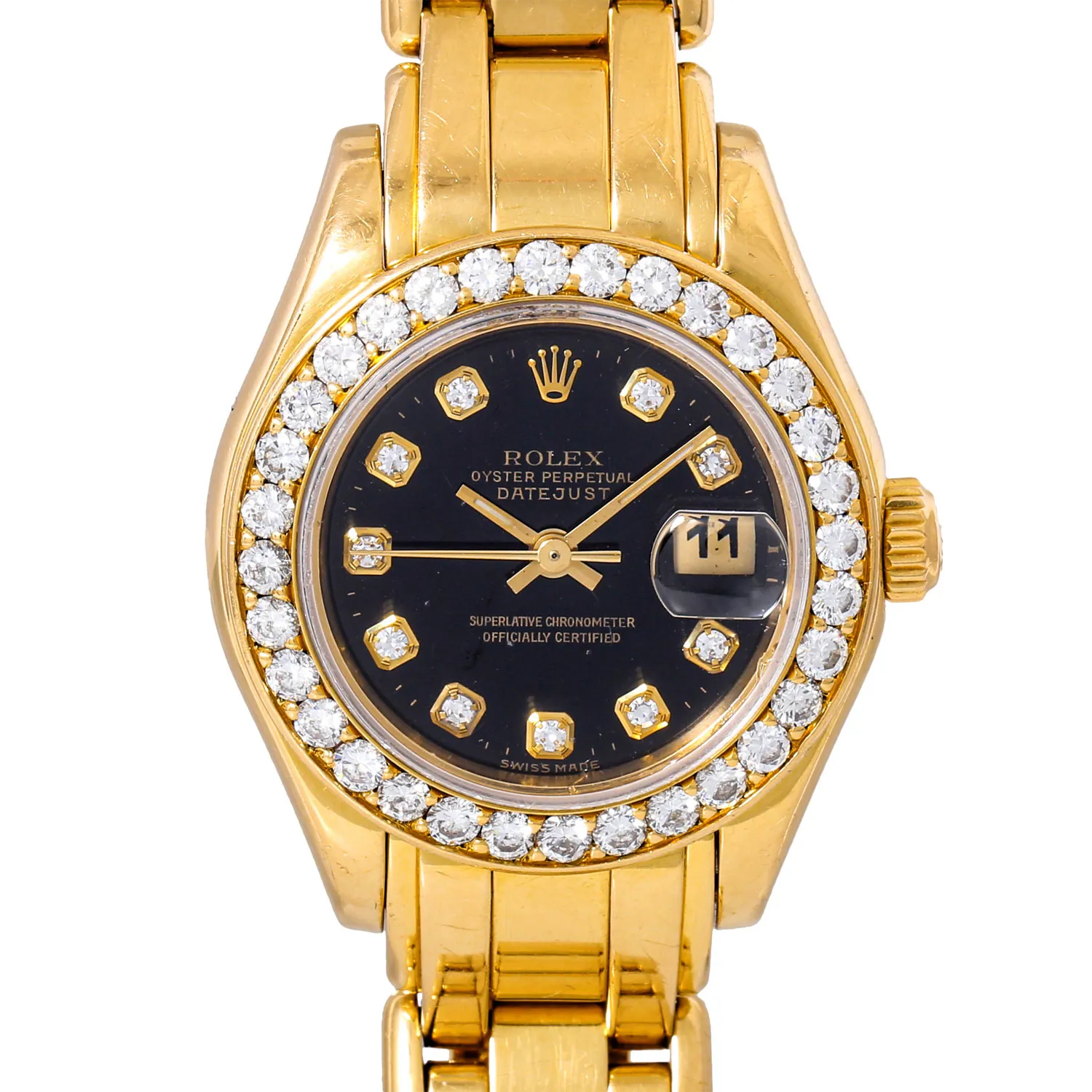 Rolex Pearlmaster 69298 29mm Yellow gold Black