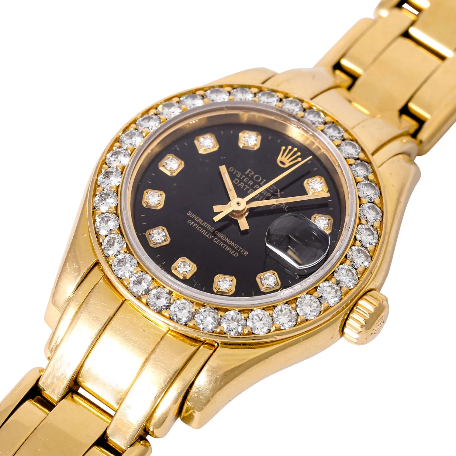 Rolex Pearlmaster 69298 29mm Yellow gold Black 4