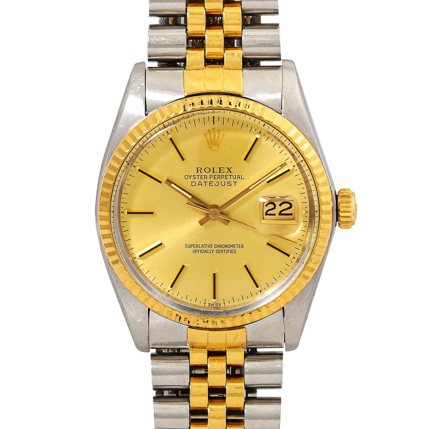 Rolex Oyster Perpetual 16013 36mm Yellow gold and stainless steel Champagne