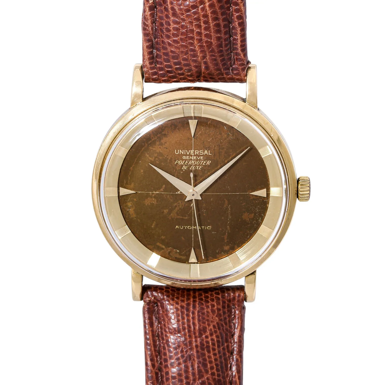 Universal Genève Polerouter 10234 3 36mm Yellow gold Brown