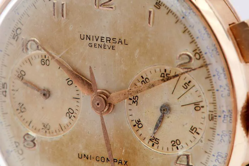 Universal Genève Uni-Compax 37mm Rose gold Silver 2