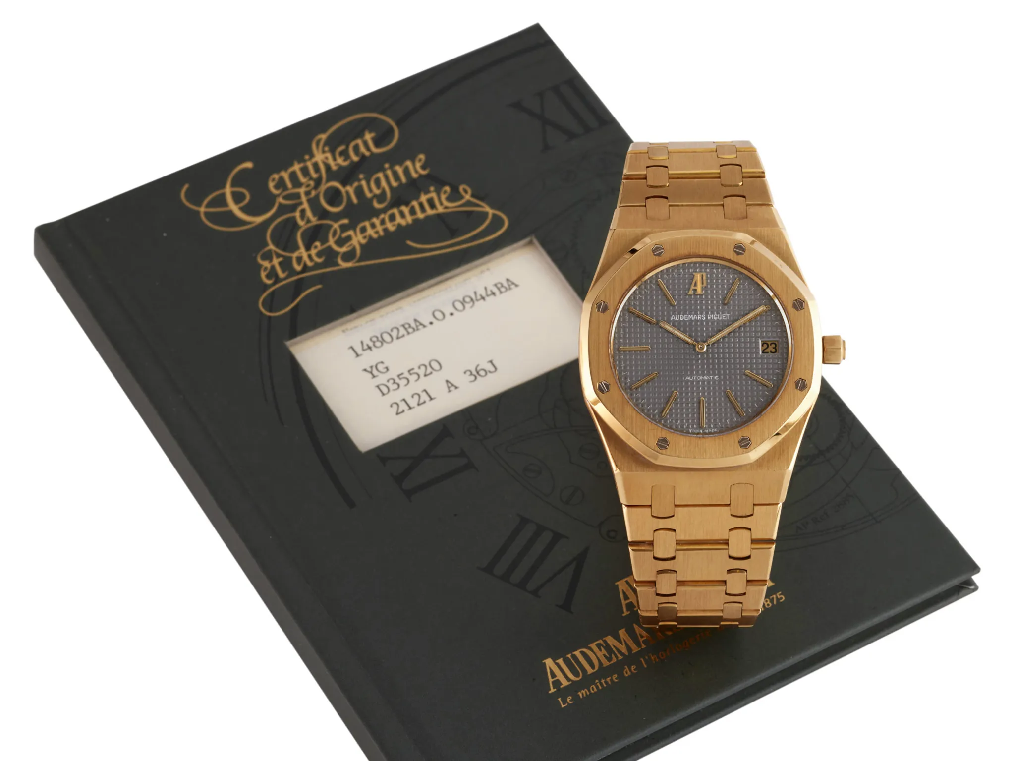 Audemars Piguet Jumbo Royal Oak 14802BA.0.0944 39mm Yellow gold Gray