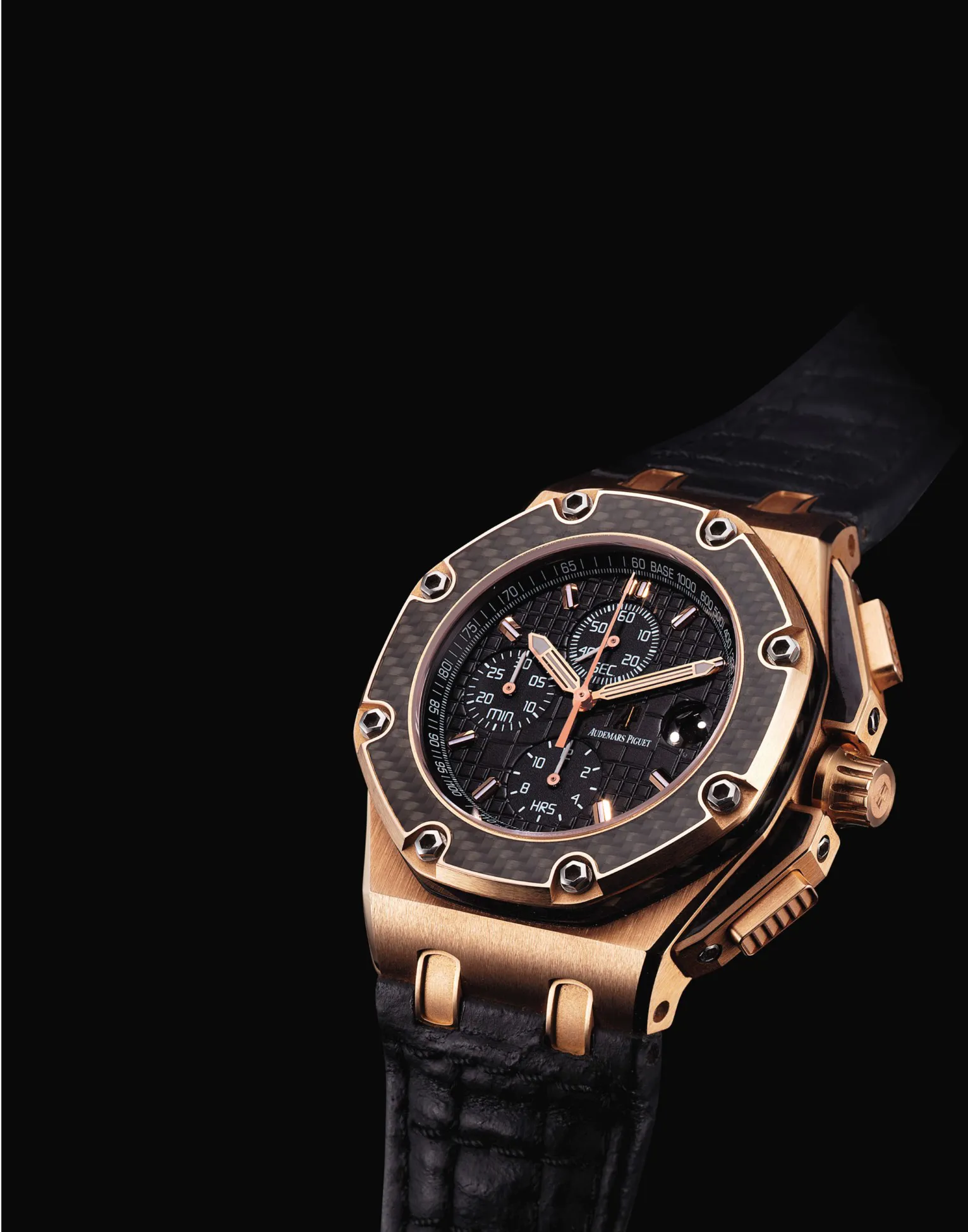 Audemars Piguet Royal Oak Offshore 26030RO.OO.D001IN.01 42mm 18k pink gold and carbon fibre Black