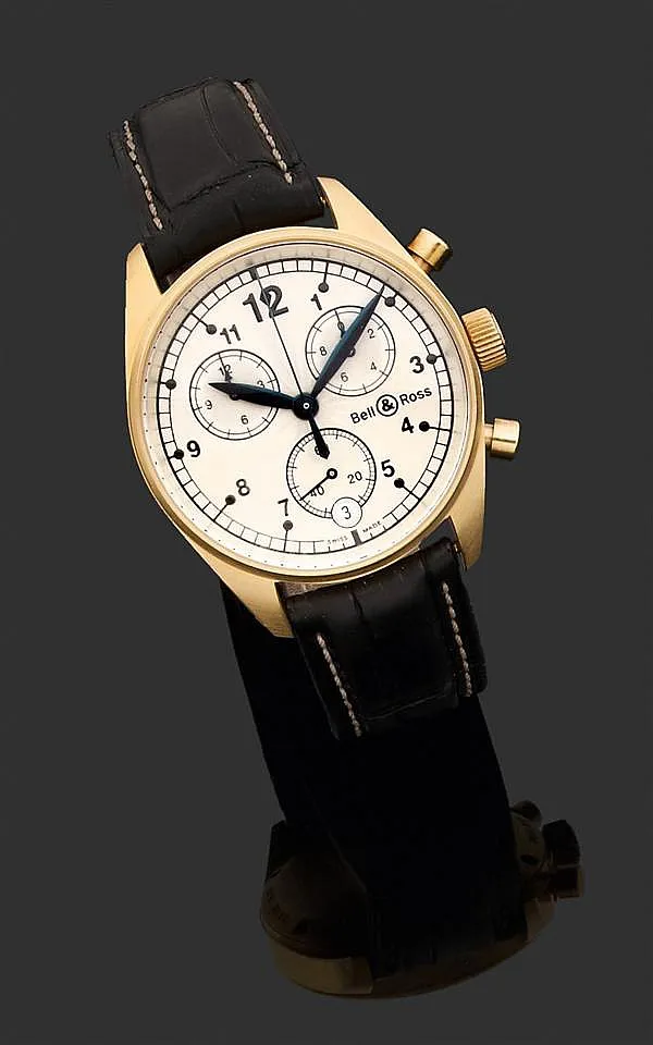 Bell & Ross Vintage 38mm Yellow gold Silver