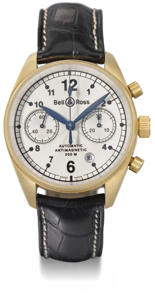 Bell & Ross Vintage 39mm Yellow gold Silver