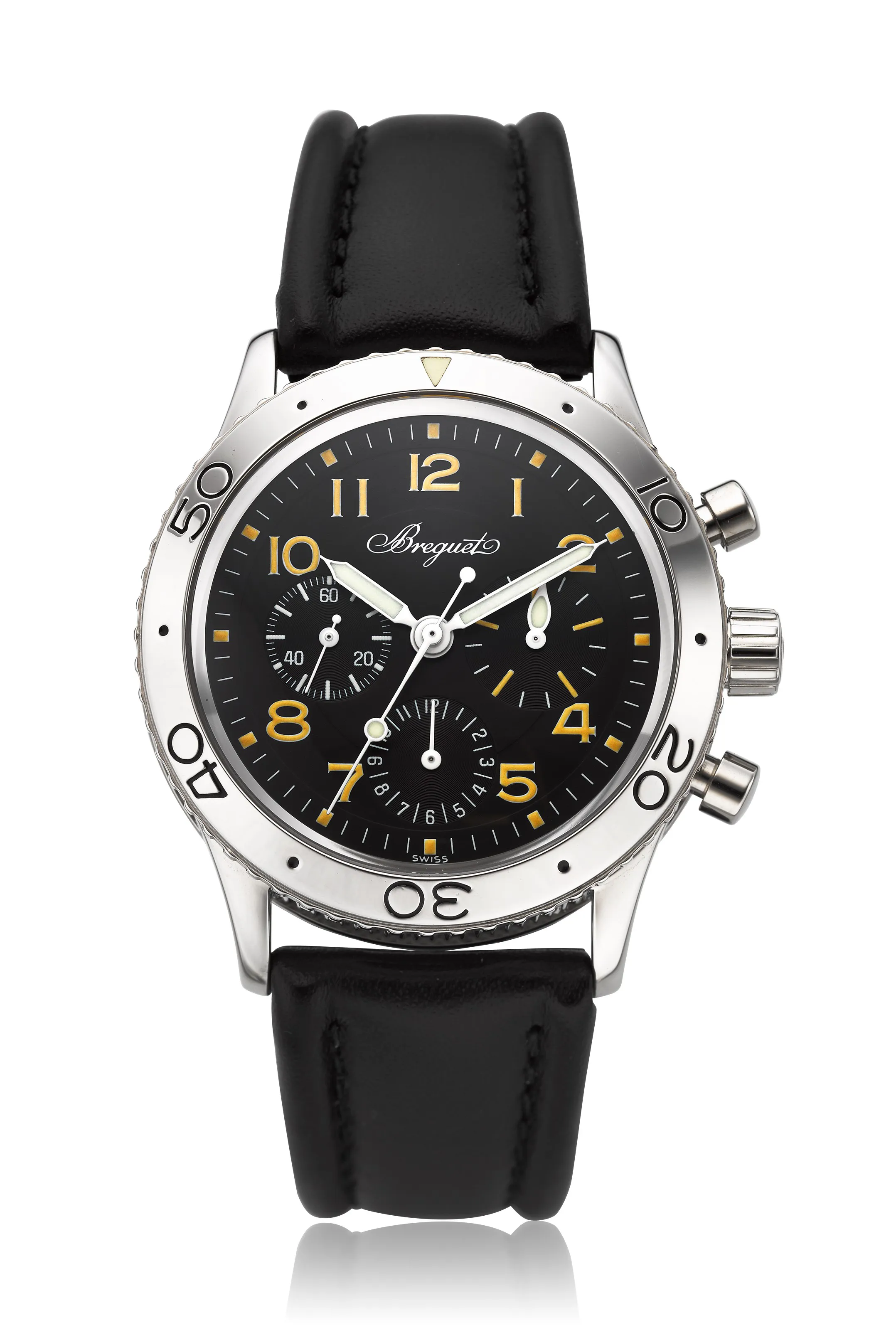 Breguet Type XX Aéronavale 3800 39mm Stainless steel Black