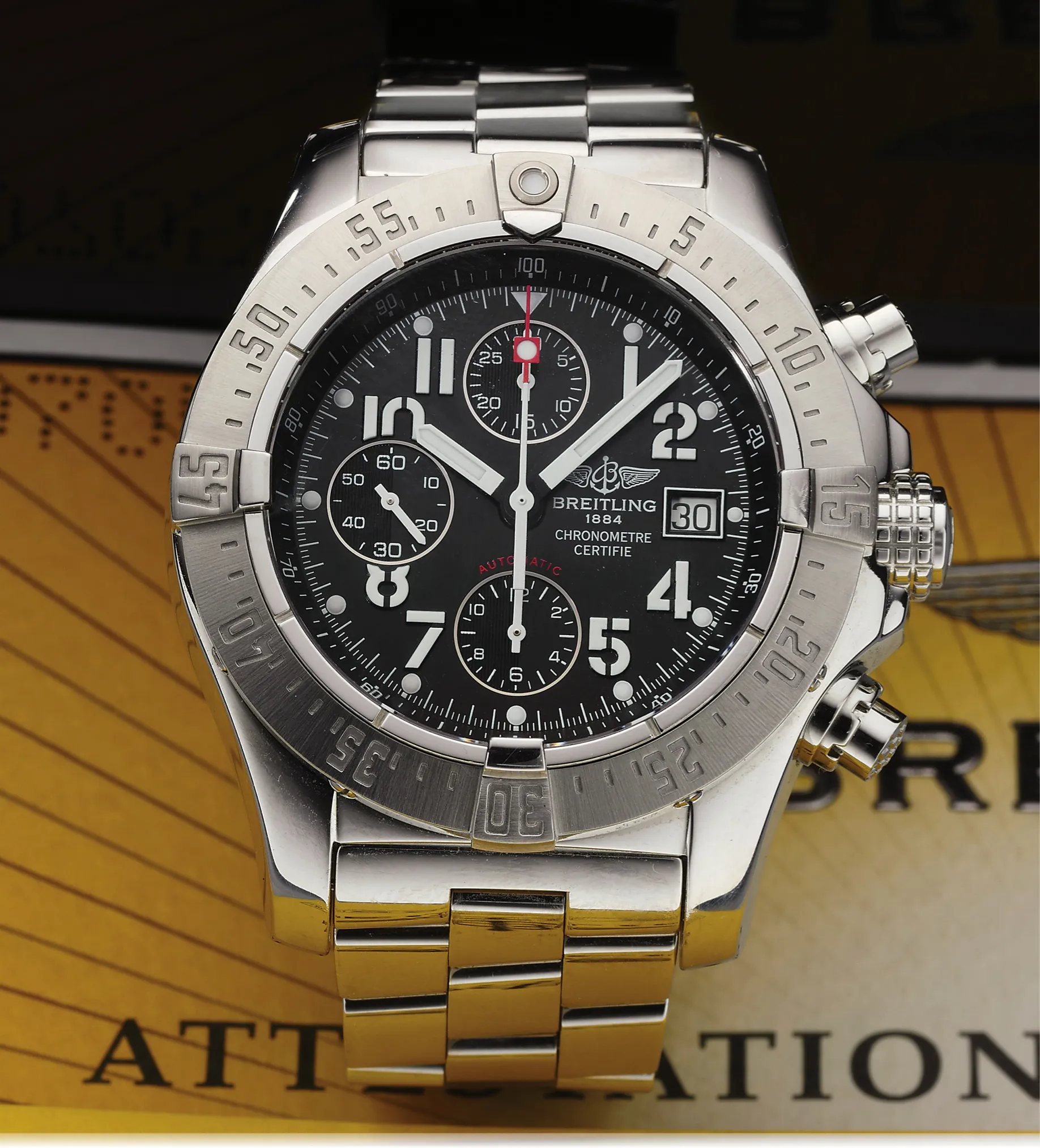 Breitling A13380 50mm Stainless steel Black