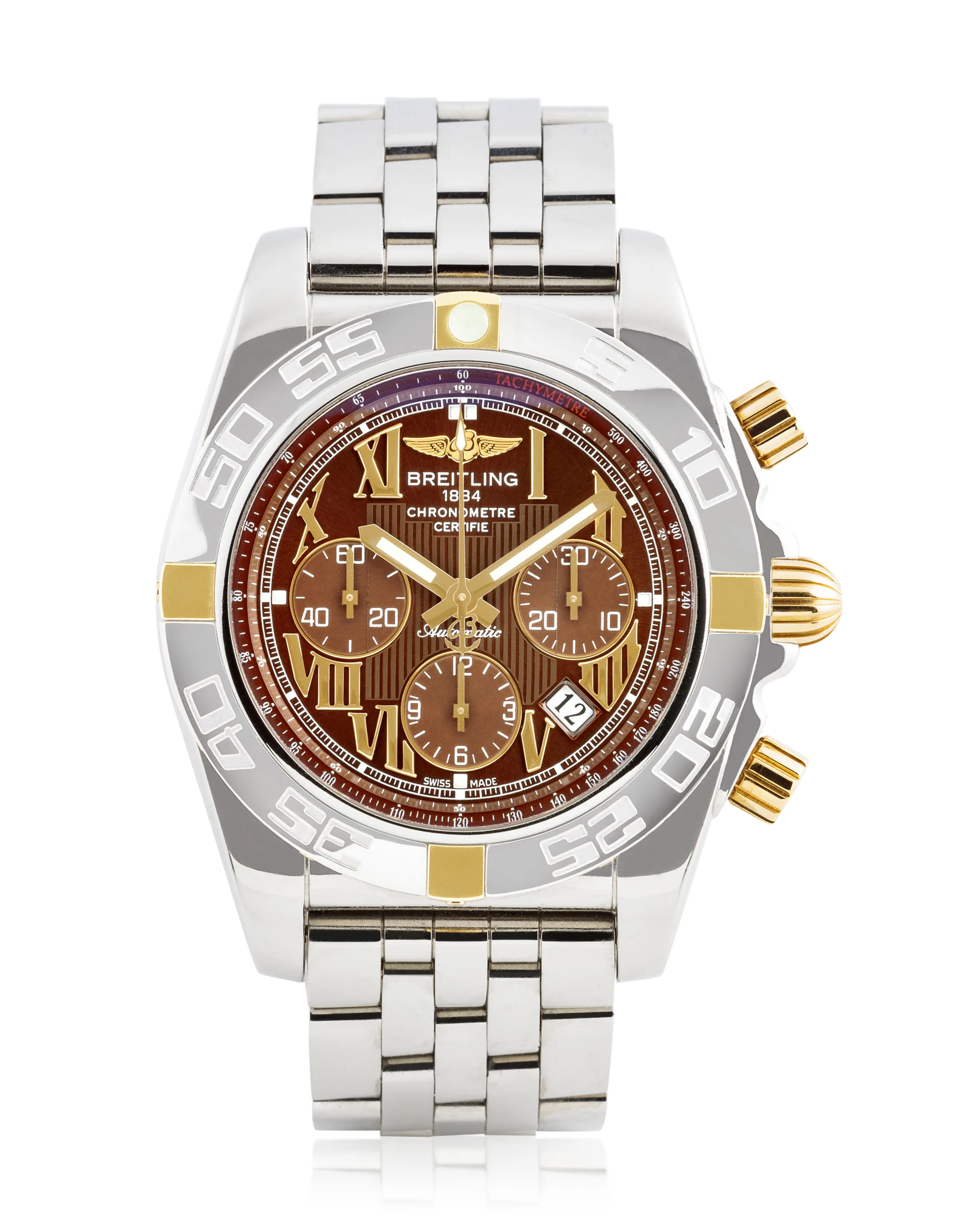 Breitling Chronomat 44 IB0110 44mm 18k gold and stainless steel Brown