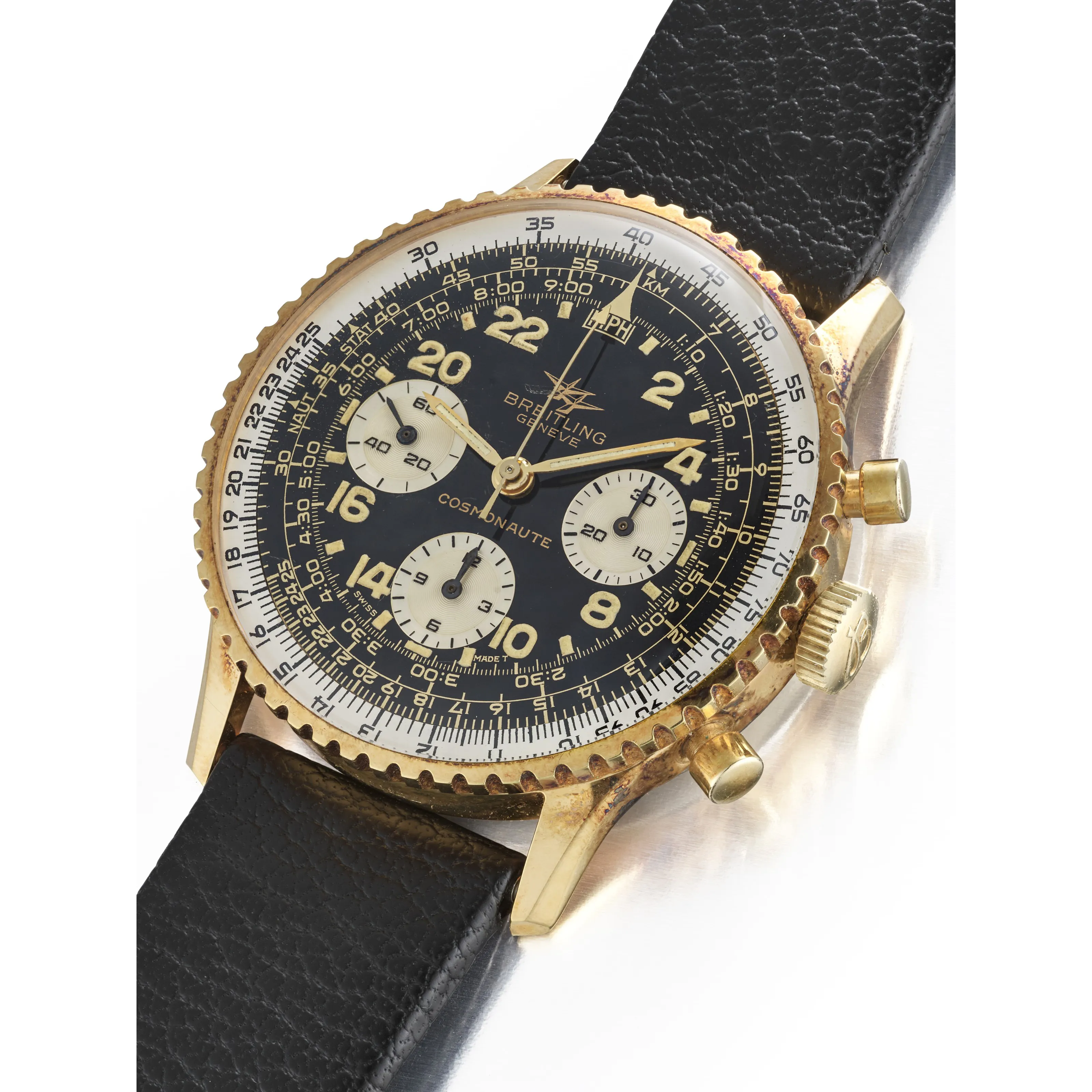 Breitling Navitimer Cosmonaute 809 42mm Yellow gold and Stainless steel Black 1